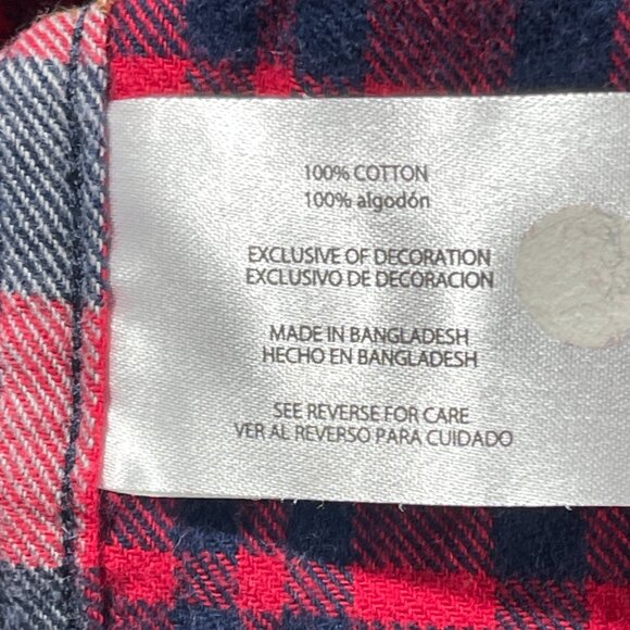 Eddie‎ Bauer XXL Flannel Shirt Red Blue Plaid Long Sleeve Button Down Men's - Picture 10 of 11